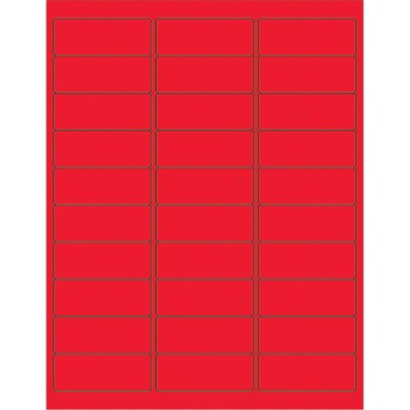 Officespace 2.63 x 1 in. Fluorescent Red Rectangle Laser Labels, 3000PK OF2820033